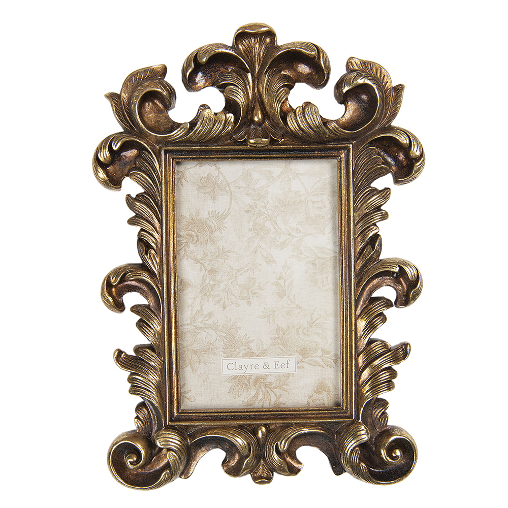 [2F0777] Bilderrahmen Goldfarbig 18x2x27 cm / 10x15 cm