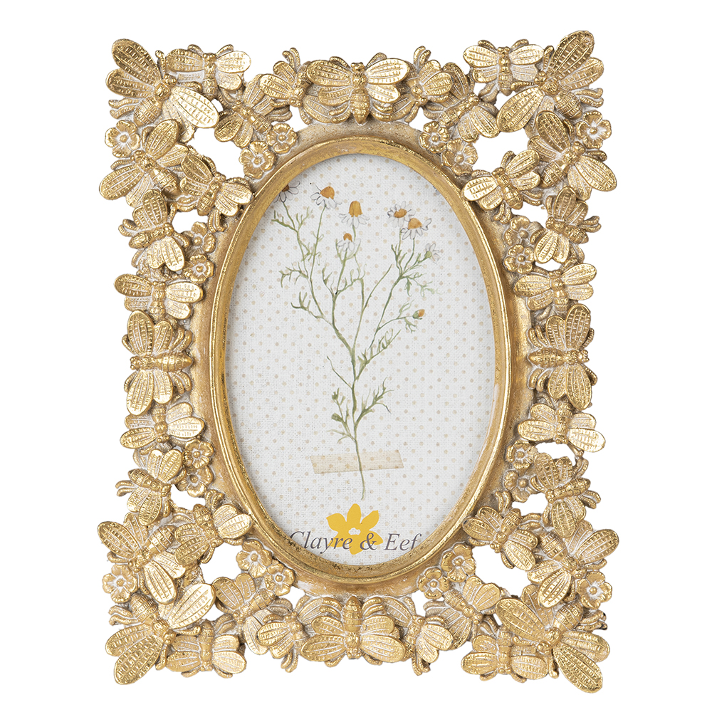 [2F0958] Picture Frame Gold 18x2x22 cm / 10x15 cm