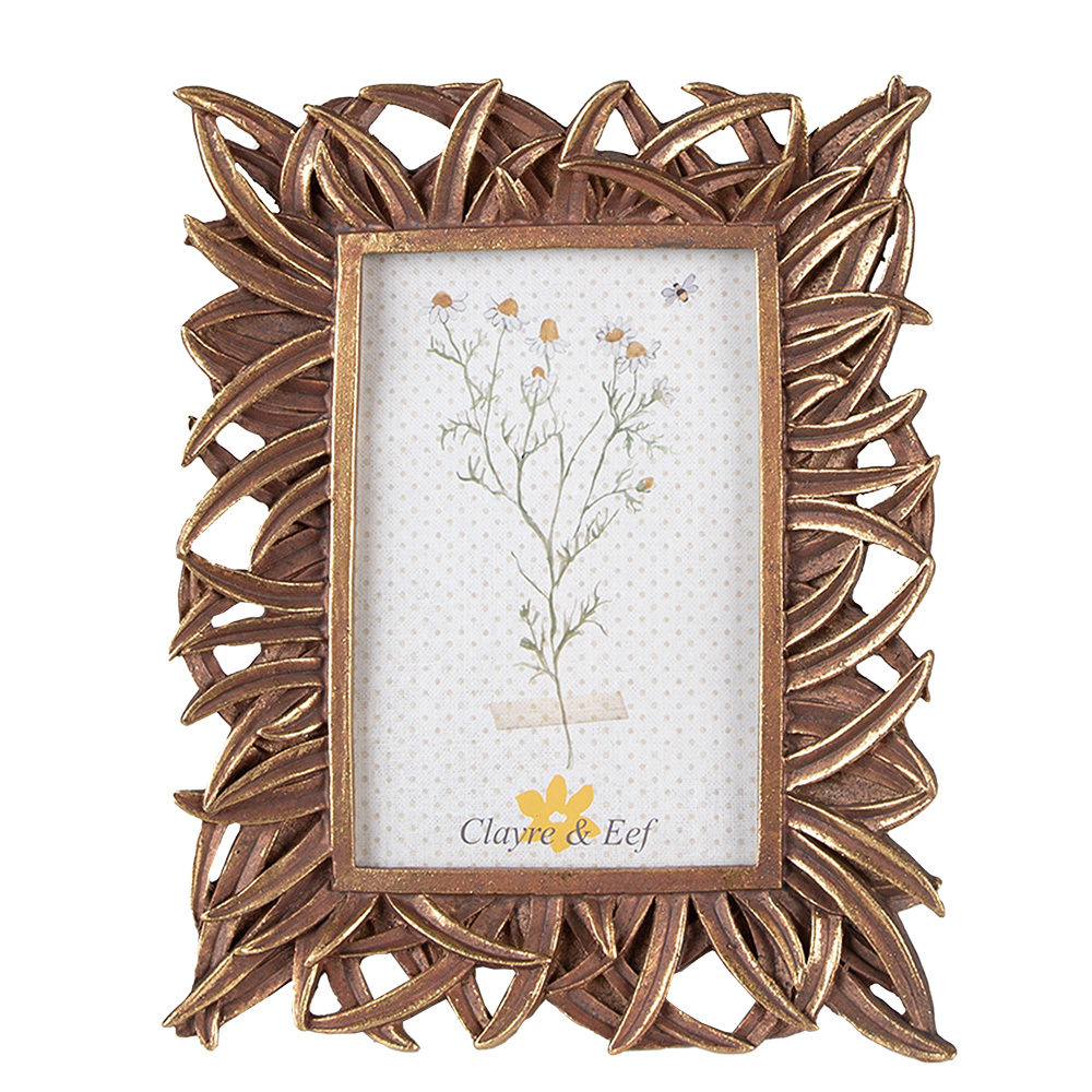 [2F1024] Photo frame Gold colored 18x2x21 cm / 10x15 cm