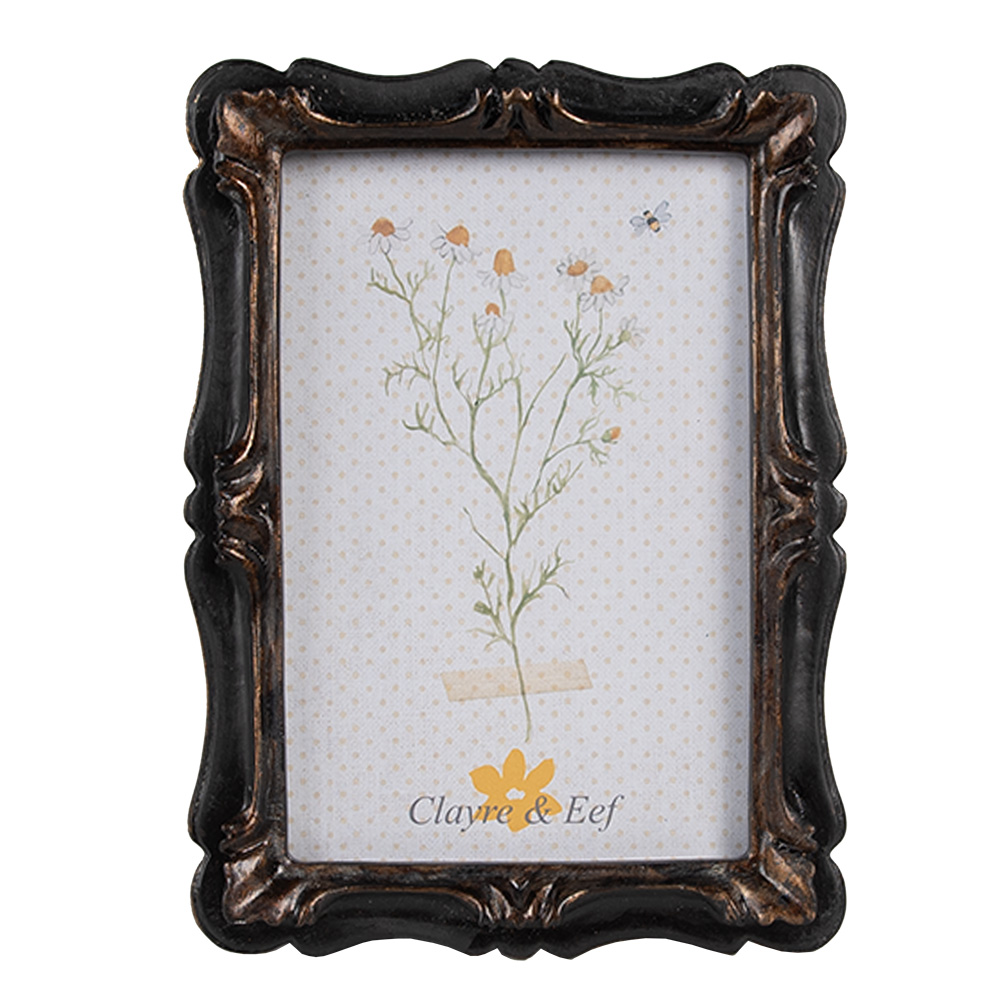 [2F1067] Picture Frame Black Brown 14x2x19 cm / 10x15 cm