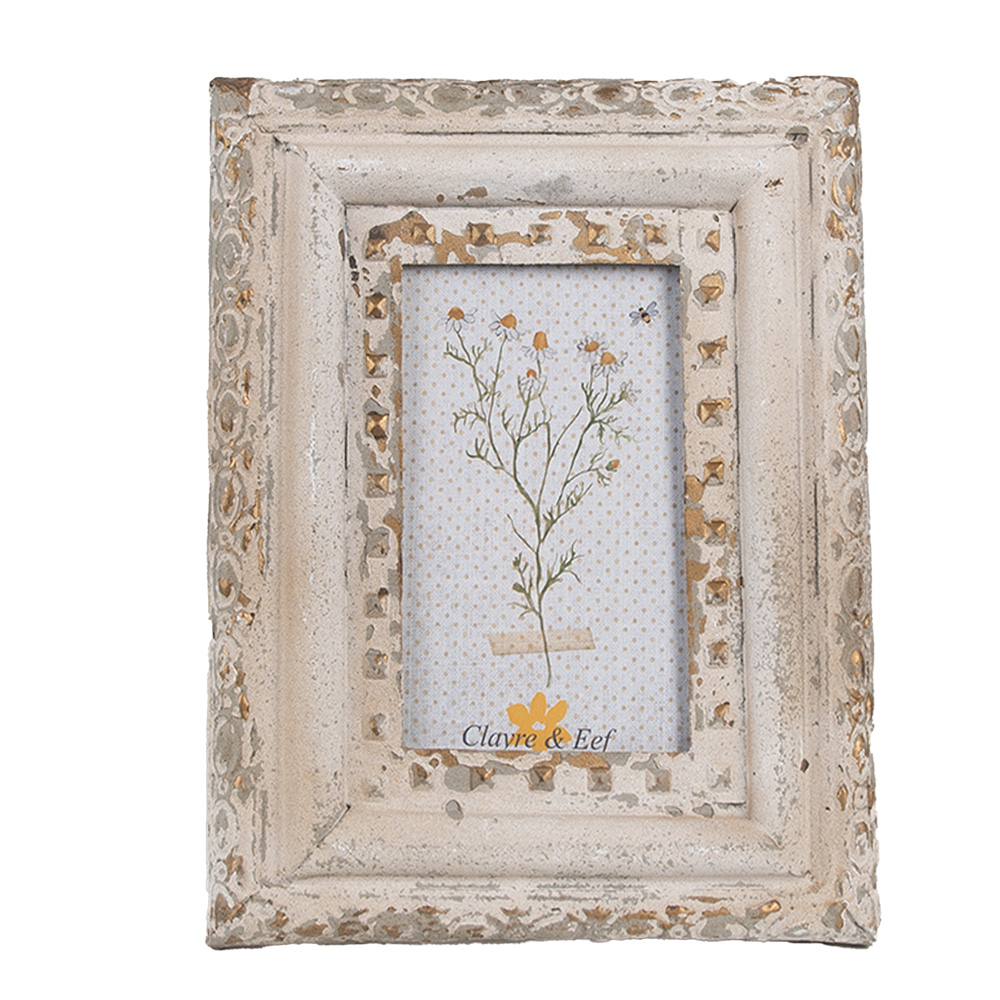 [2F1100] Picture Frame Beige Gold colored 18x3x23 cm / 10x15 cm