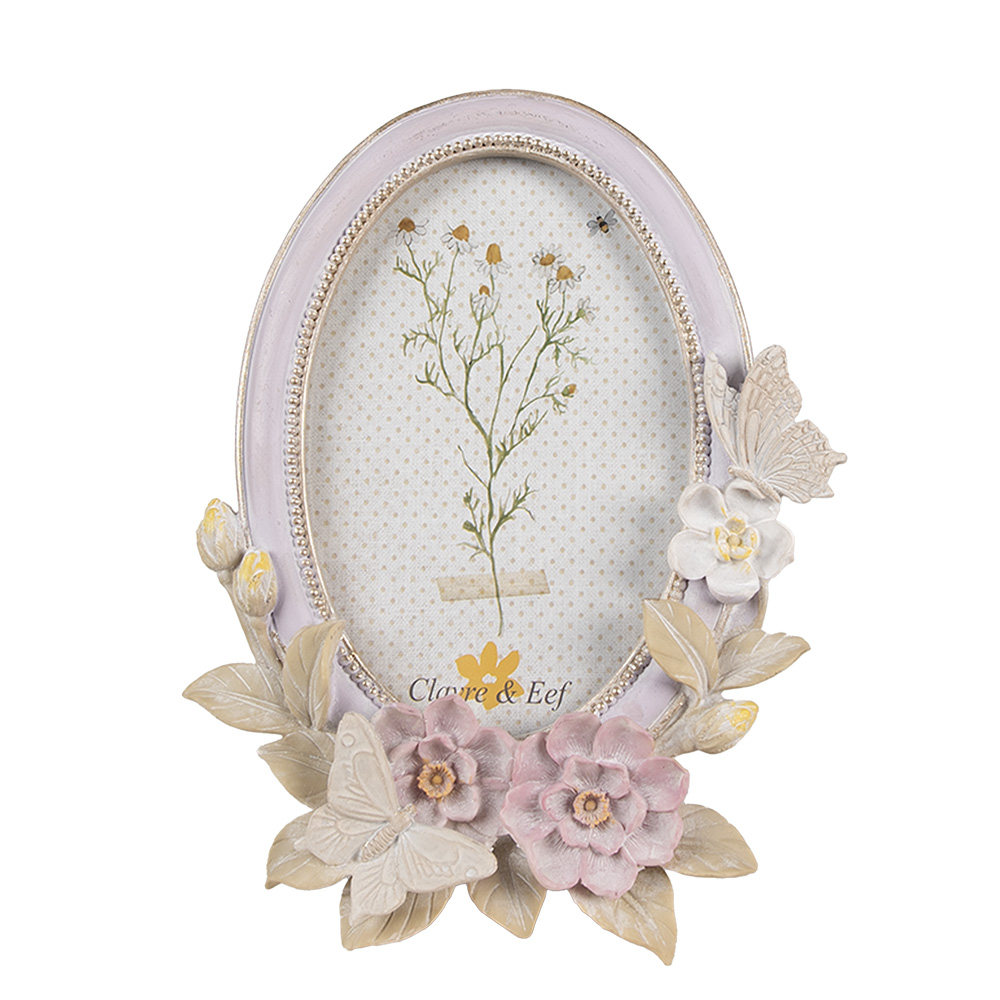 [2F1102] Bilderrahmen Violett Beige 16x3x20 cm / 10x15 cm