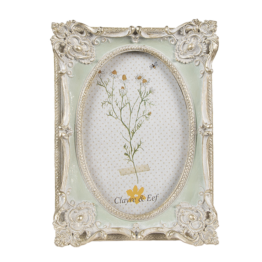 [2F1118] Cadre photo Vert Couleur argent 14x3x19 cm / 10x15 cm
