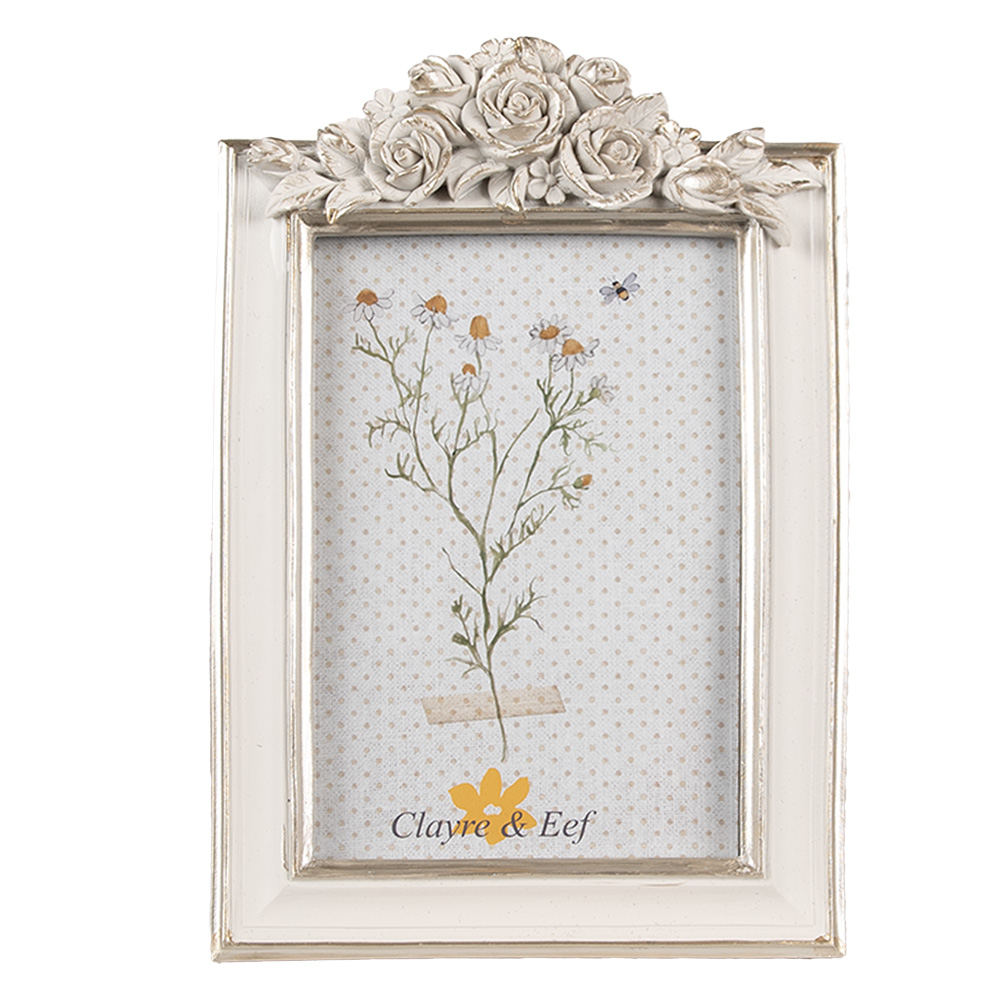 [2F1142] Cadre photo Blanc Couleur argent 14x2x22 cm / 10x15 cm