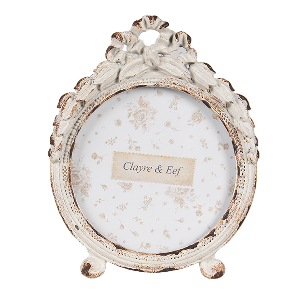 [2F1196] Picture Frame White 7x2x9 cm / Ø 6 cm