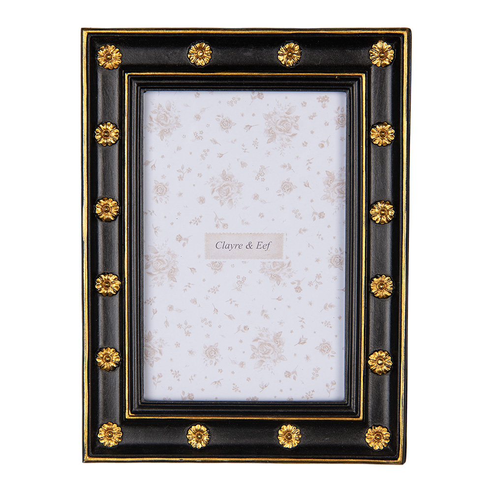 [2F1208] Bilderrahmen Schwarz Goldfarbig 16x2x21 cm / 10x15 cm