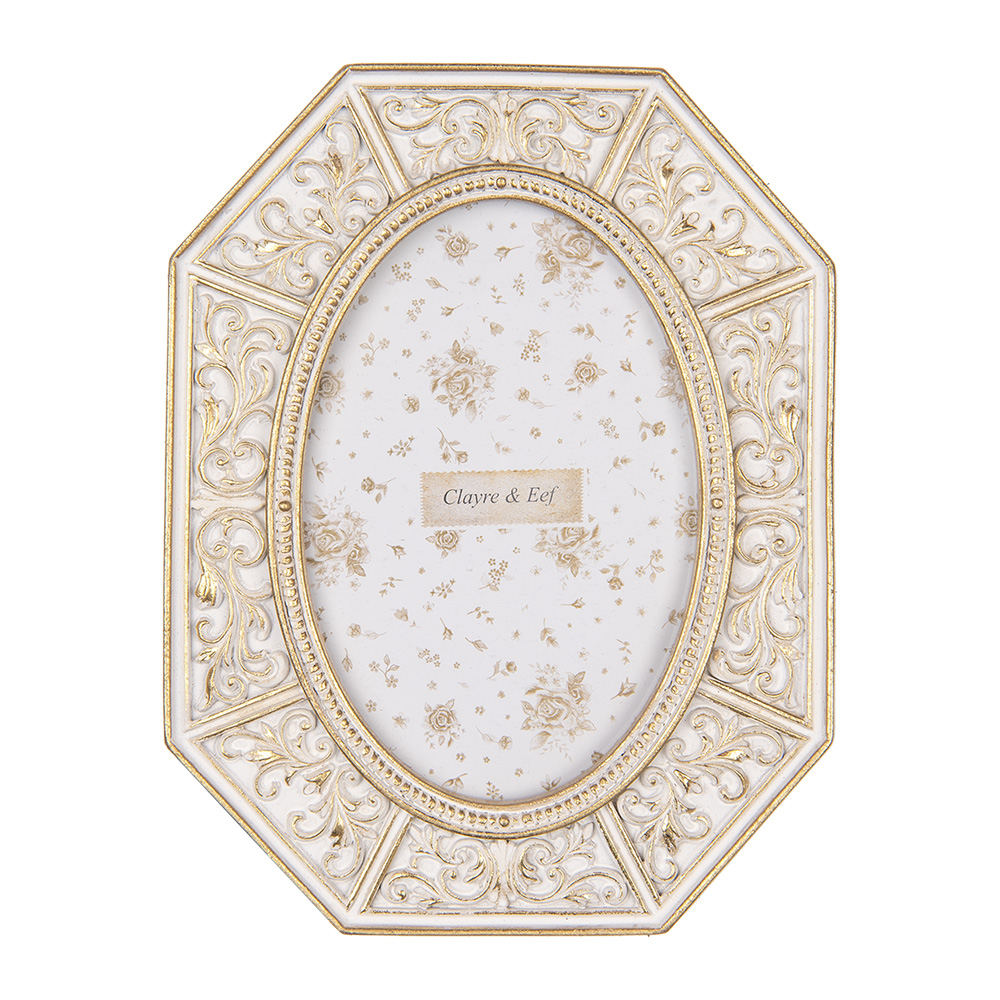 [2F1256] Cadre photo Blanc Couleur or 16x2x20 cm / 10x15 cm