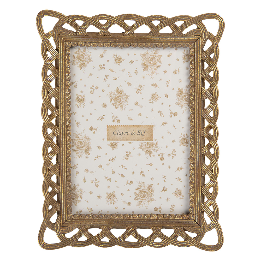 [2F1350M] Bilderrahmen Goldfarbig 18x3x23 cm / 13x18 cm