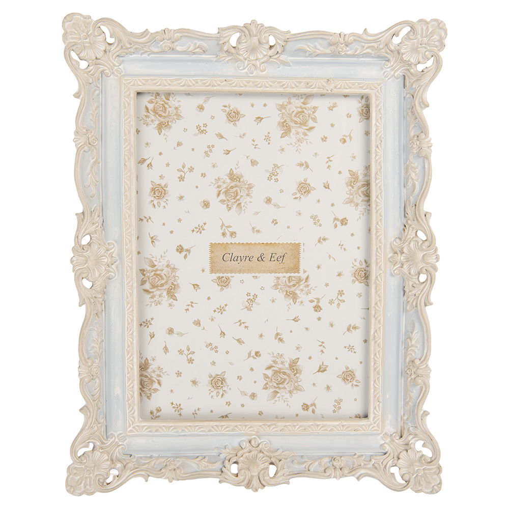 [2F1355M] Cornice Foto Blu Bianco 18x3x23 cm / 13x18 cm