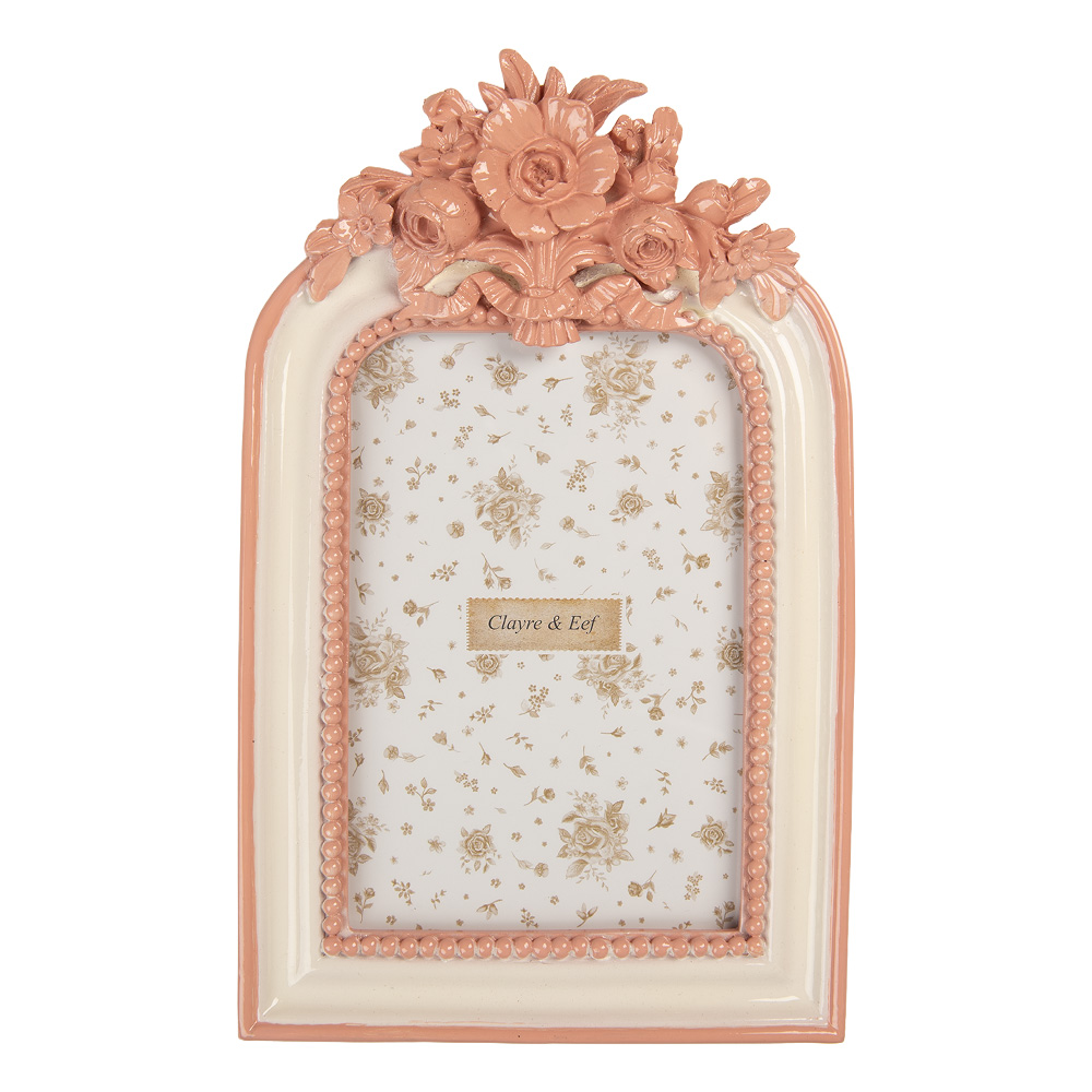 [2F1356] Bilderrahmen Rosa Weiß 14x3x23 cm / 10x15 cm