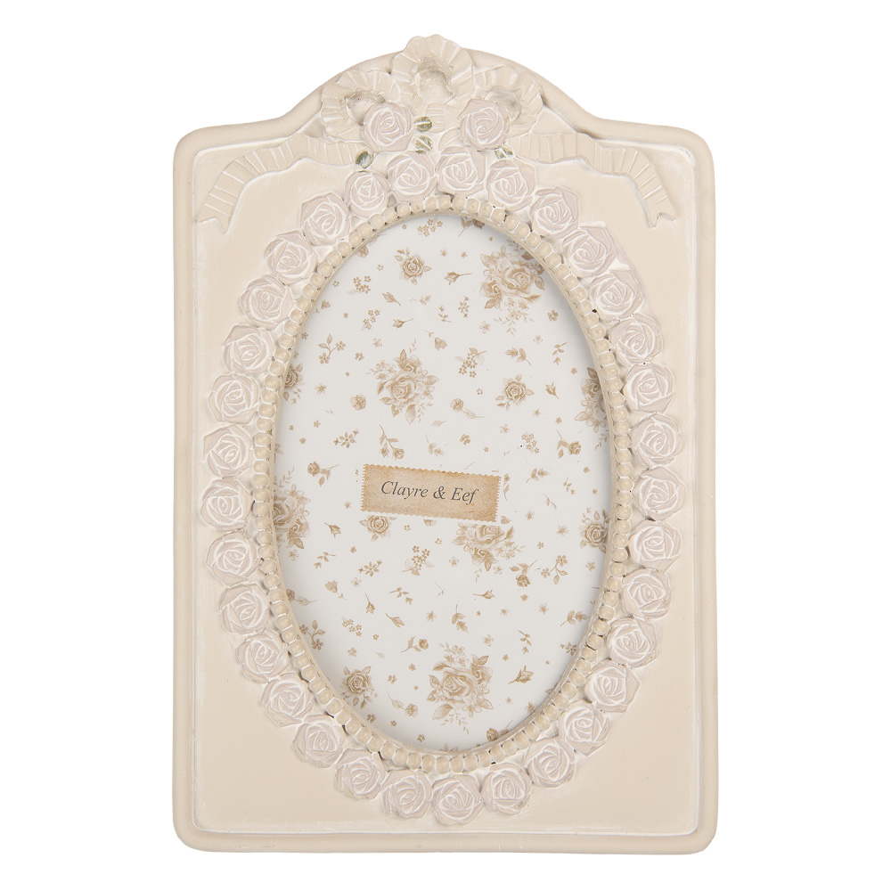 [2F1357] Cornice Foto Beige Rosa 14x2x21 cm / 10x15 cm