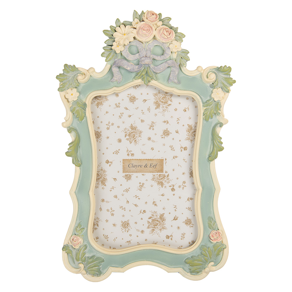[2F1362S] Bilderrahmen Grün Beige 16x2x23 cm / 10x15 cm