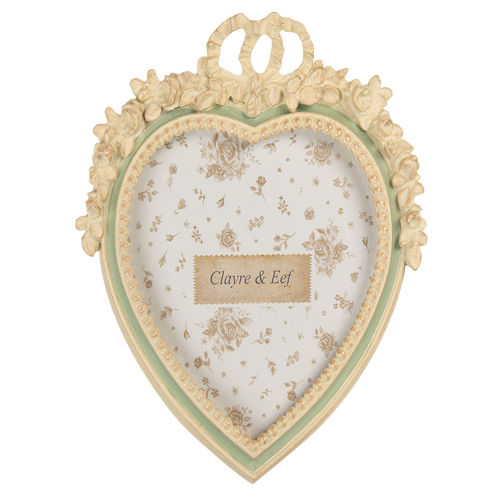 [2F1364M] Bilderrahmen Beige Grün 16x3x23 cm / 13x18 cm