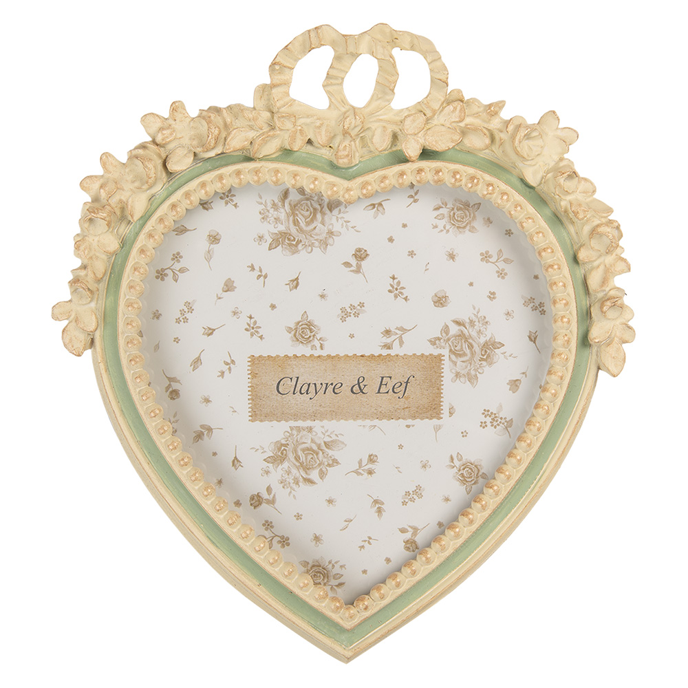 [2F1364S] Bilderrahmen Beige Grün 16x3x18 cm / 10x15 cm
