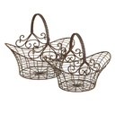 Storage Baskets Set of 2 Brown 41x31x35 / 36x24x28 cm