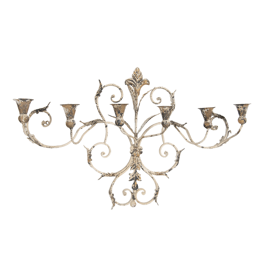 [50416] Kerzenständer Wand Beige 82x15x48 cm
