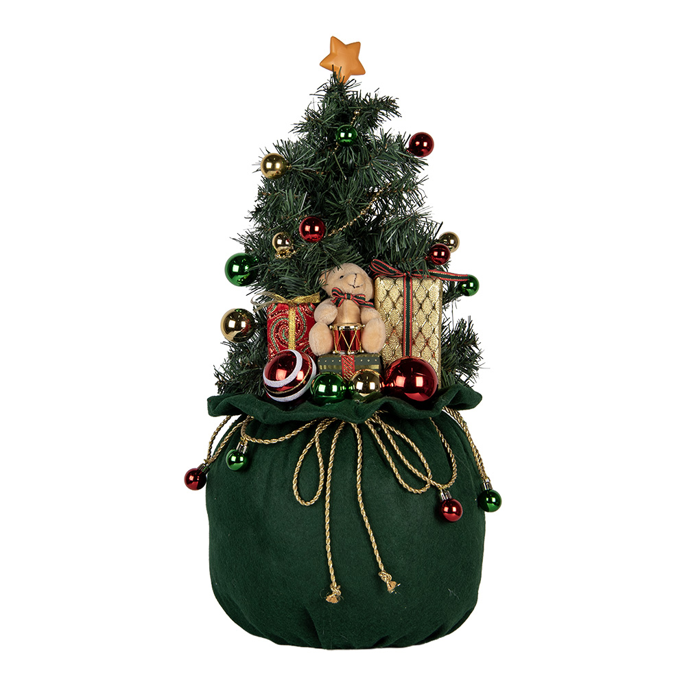 [50830] Dekoration Weihnachtsbaum mit LED Grün Ø 30x68 cm / 3xAA