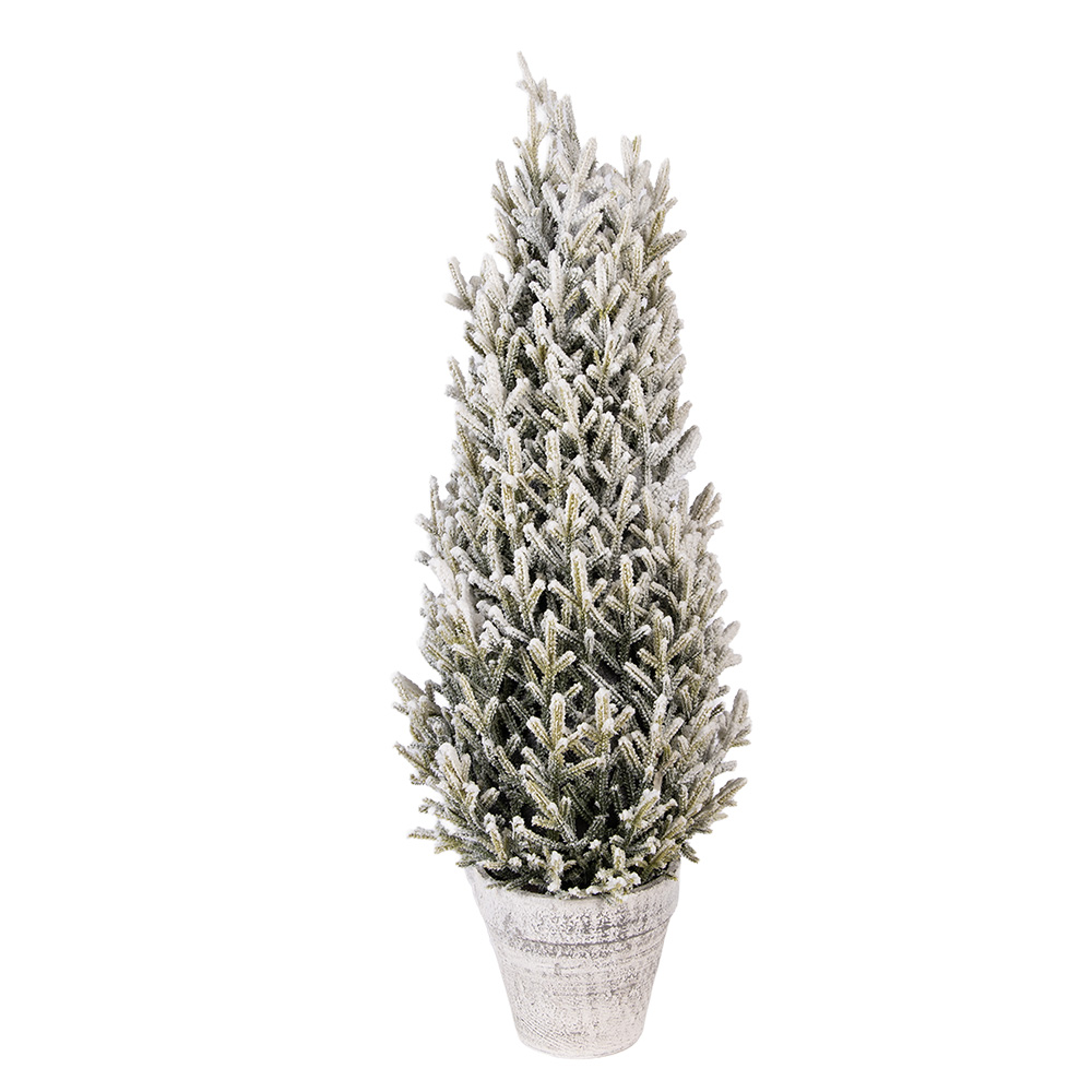 [50850] Künstlicher Weihnachtsbaum Grün Weiß Ø 27x70 cm