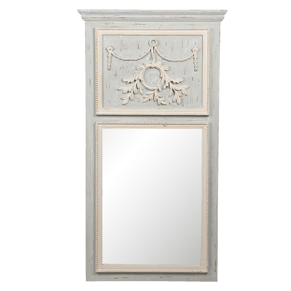 [52S145] Wandspiegel Grau 65x5x120 cm