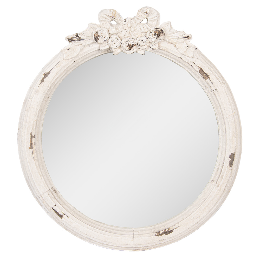 [52S328] Miroir mural Blanc 48x6x52 cm