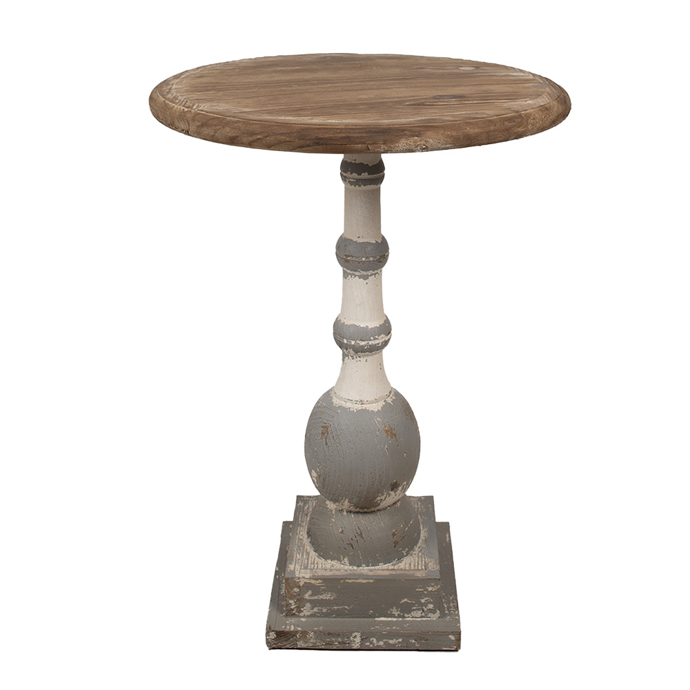 Table basse ronde Marron Beige Ø 51x71 cm