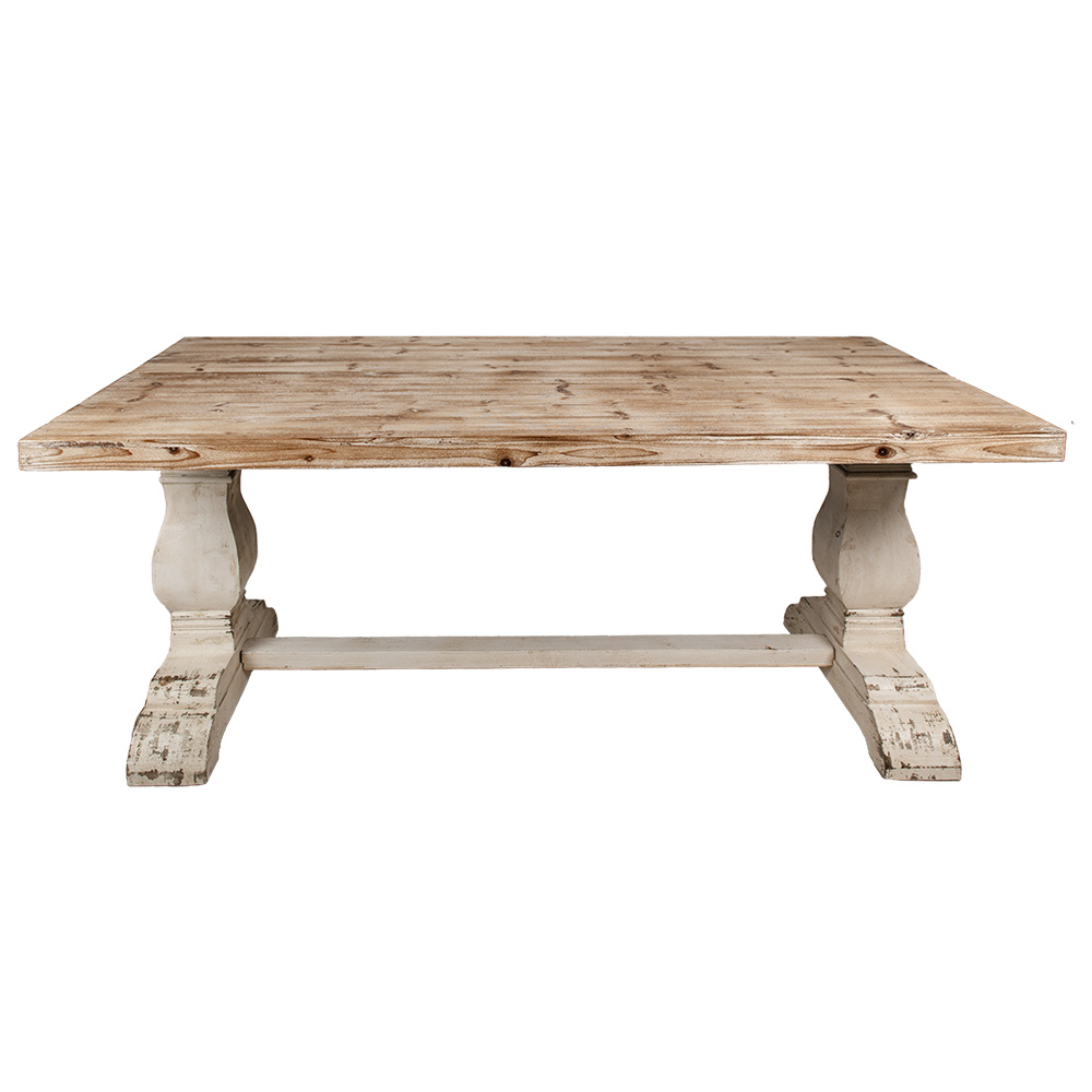 [5H0703] Tavolo Marrone Bianco 190x101x80 cm
