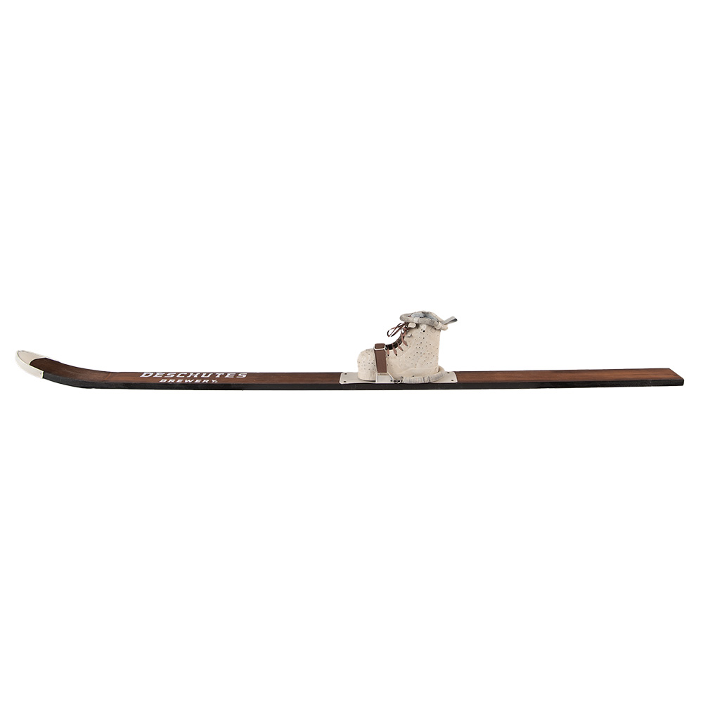[5H0723] Decoration Ski with shoe Brown Beige 7x15x140 cm