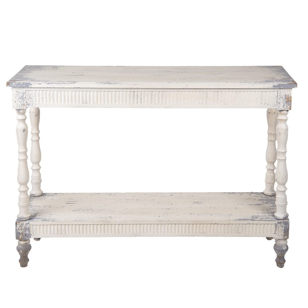 Table murale Blanc Gris 110x35x78 cm