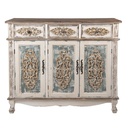 Crédence Blanc Marron 126x40x112 cm