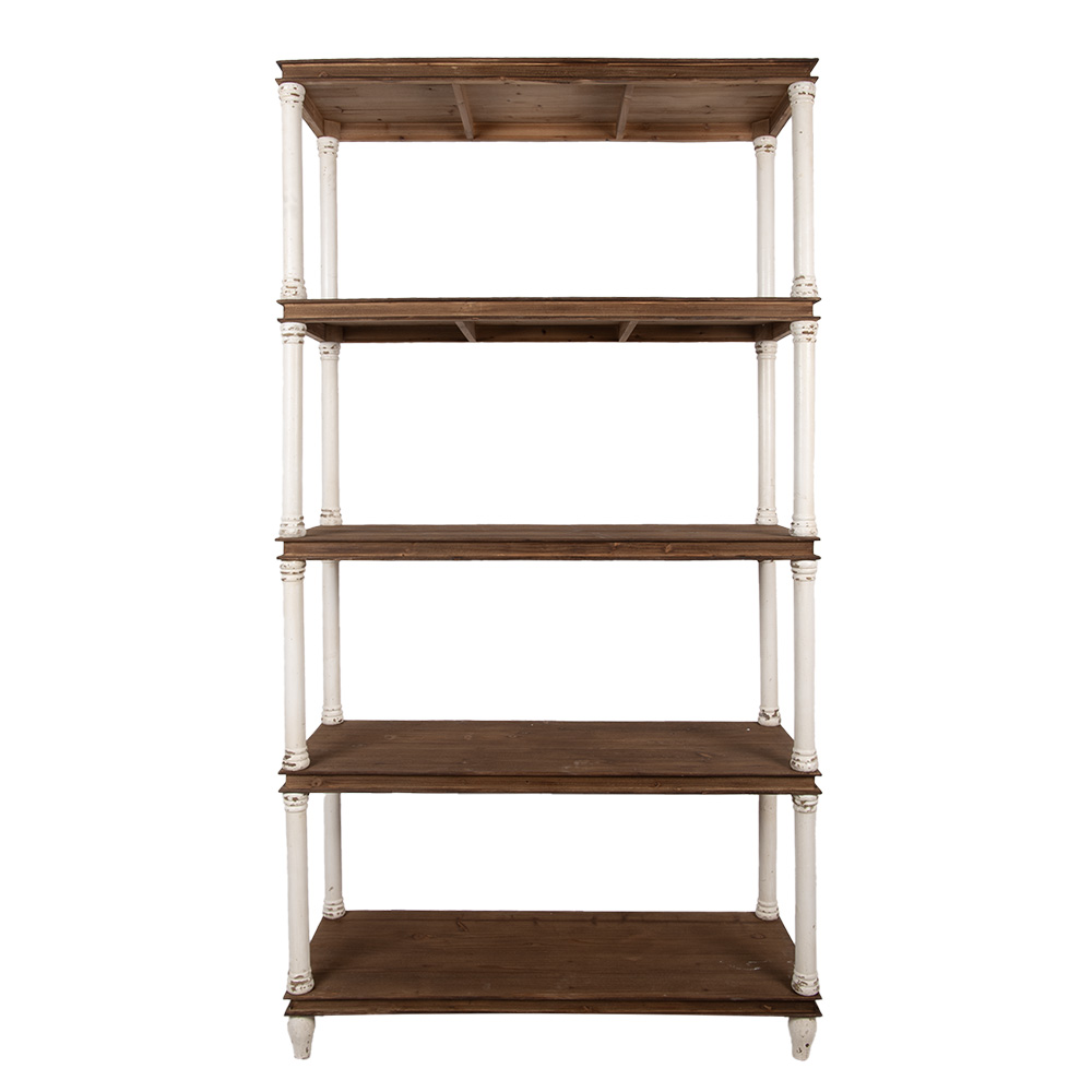 [5H0748W] Schrank Weiß Braun 110x40x210 cm