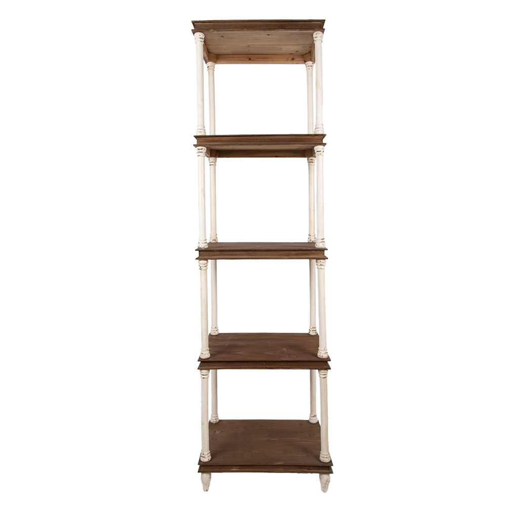 [5H0749W] Armoire Blanc Marron 55x40x210 cm