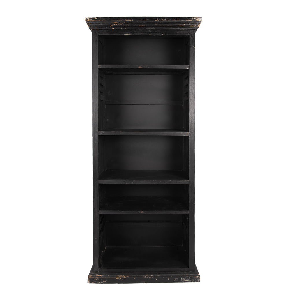 [5H0750Z] Schrank verstellbar Schwarz 80x36x195 cm