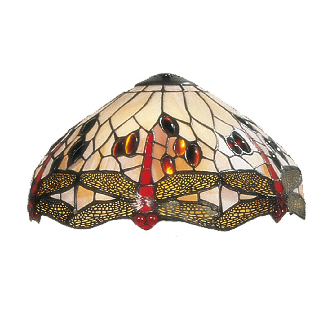 [5LL-1100] Lampenschirm Tiffany Beige, Rot Ø 30x17 cm