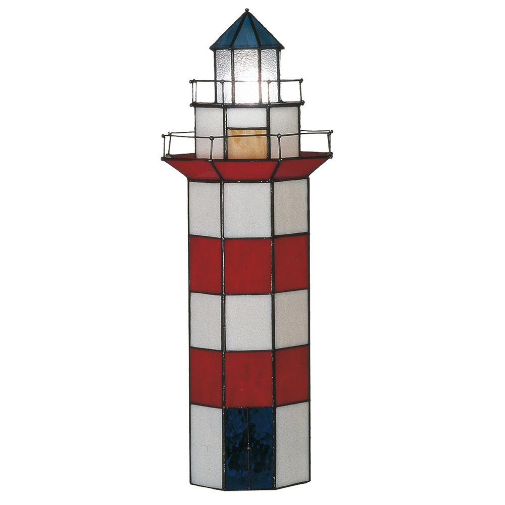[5LL-1166] Tafellamp Tiffany vuurtoren Ø 21x56 cm E14/max 2x25W