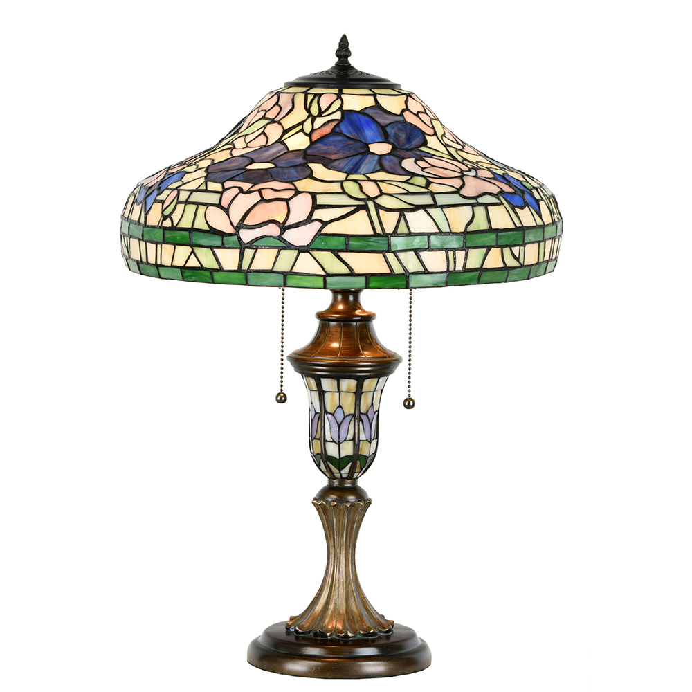 [5LL-1207] Tischlampe Tiffany Ø 46x60 cm E27/max 2x60W