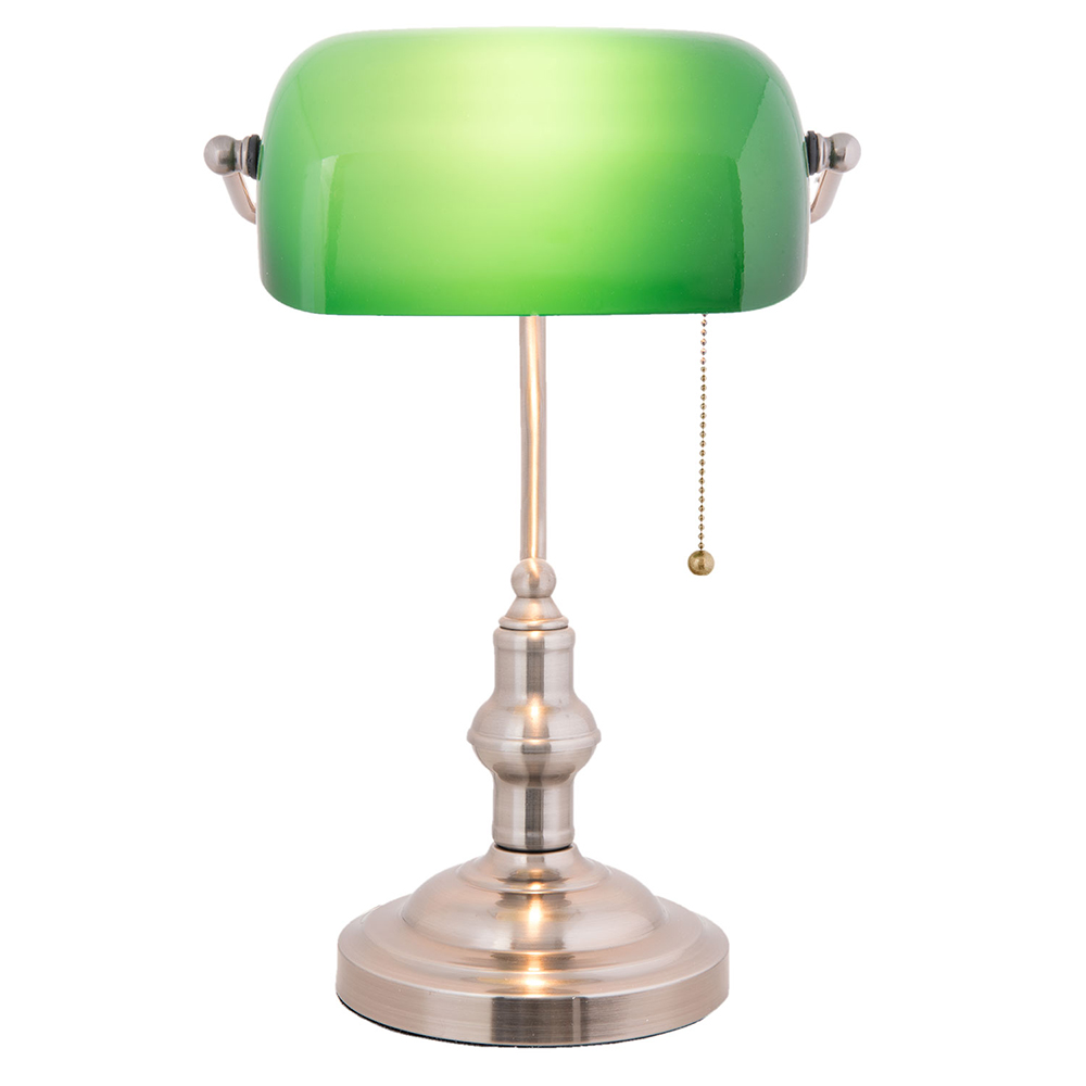[5LL-5100] Bankers Desk Lamp Green 27x17x41 cm E27/max 1x60W