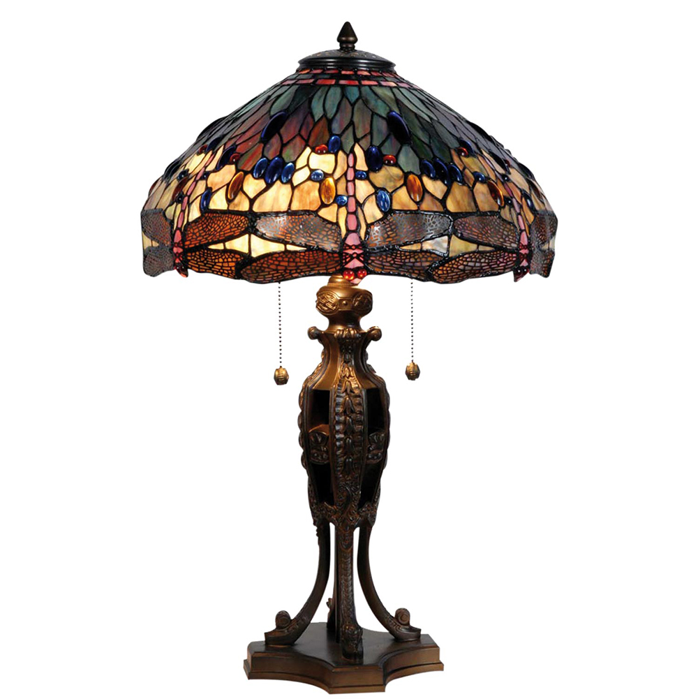 [5LL-5296] Lampada parete Tiffany Blu, Marrone Ø 42x64 cm E27/max 2x60W