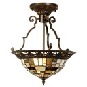 Ceiling Lamp Tiffany Brown, Beige Ø 37x41 cm E14/max 2x40W