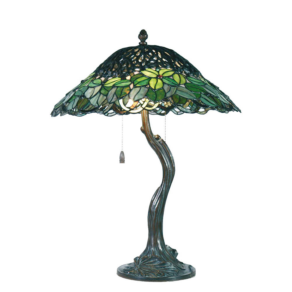 [5LL-5386] Wall Lamp Tiffany Green Ø 47x58 cm E27/max 2x60W