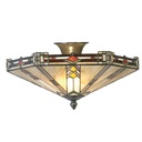 Plafoniera Tiffany Beige, Marrone Ø 40x23 cm E14/max 2x40W
