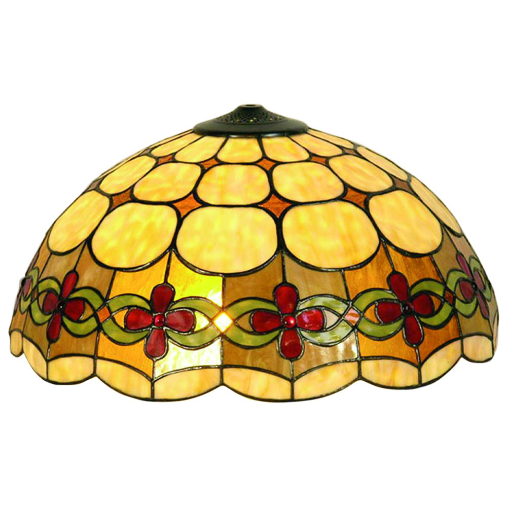 [5LL-5427] Paralume Tiffany Beige, Rosso Ø 50x28 cm