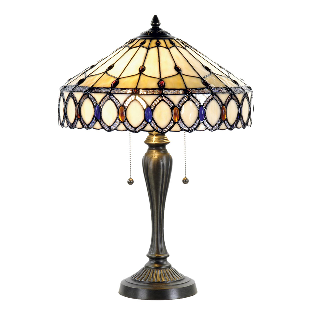 [5LL-5497] Wall Lamp Tiffany Beige, Brown Ø 40x58 cm E27/max 2x60W