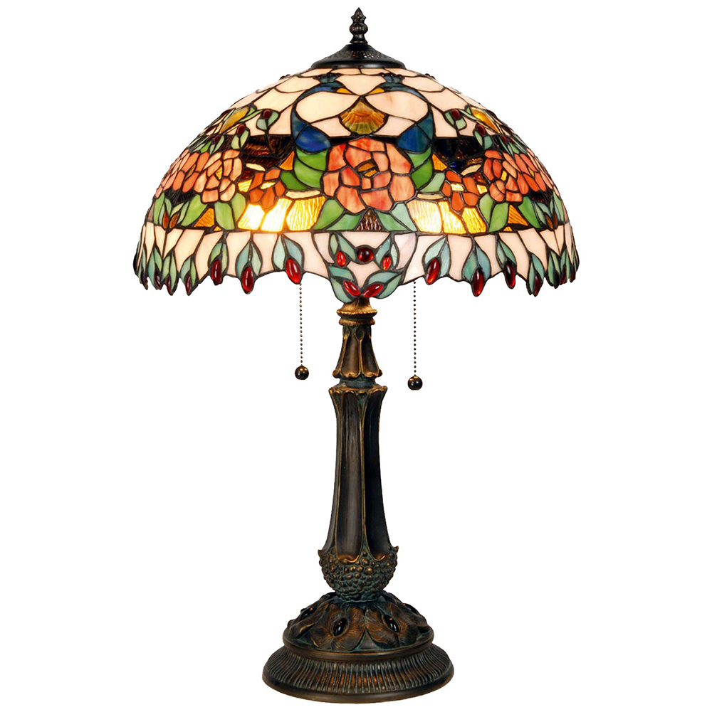 [5LL-5530] Wall Lamp Tiffany Red, Green Ø 41x67 cm E27/max 2x60w