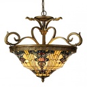 Suspension Tiffany Jaune, Marron Ø 56x55/170 cm E27/max 3x60W