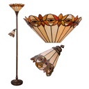 Lampada da Terra Tiffany Beige Ø35/ Ø14x176 cm E27/max2x60W E14/max 1x25W