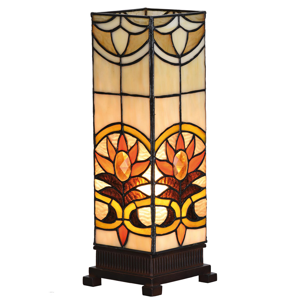 [5LL-5779] Lampada parete Tiffany Beige, Marrone 12x12x35 cm E14/max 1x40W
