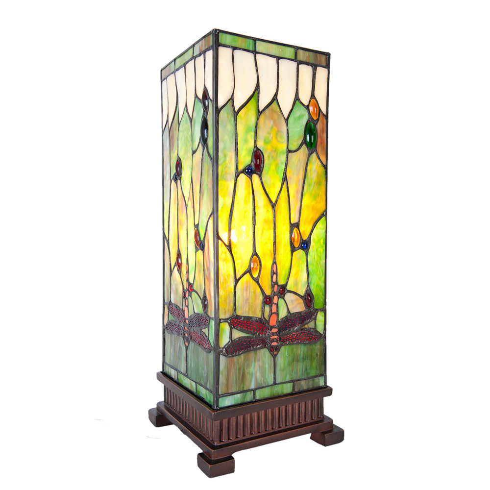 [5LL-5847] Tischlampe Tiffany 18x18x45 cm E27/max 1x40W