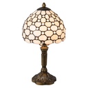 Lampe de table Tiffany Blanc, Marron Ø 21x38 cm E14/max 1x40W