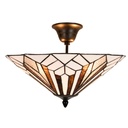 Deckenleuchte Tiffany Weiß, Braun Ø 40x28 cm E14/max 2x40W