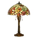 Tiffany Tischlampe Beige, Rot Ø 40x63 cm E27/max 2x60W